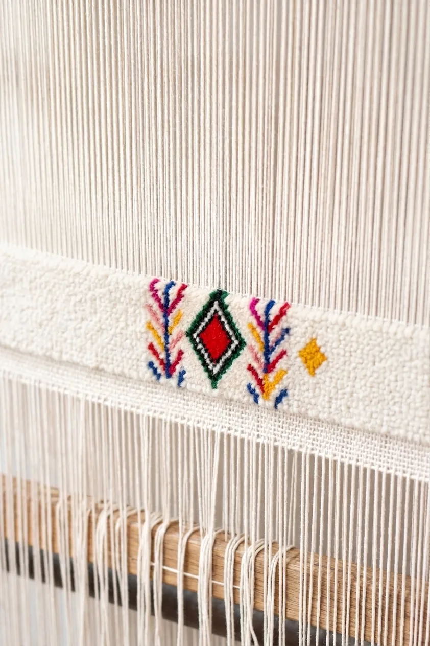 Artisane tissant un tapis berbère sur-mesure