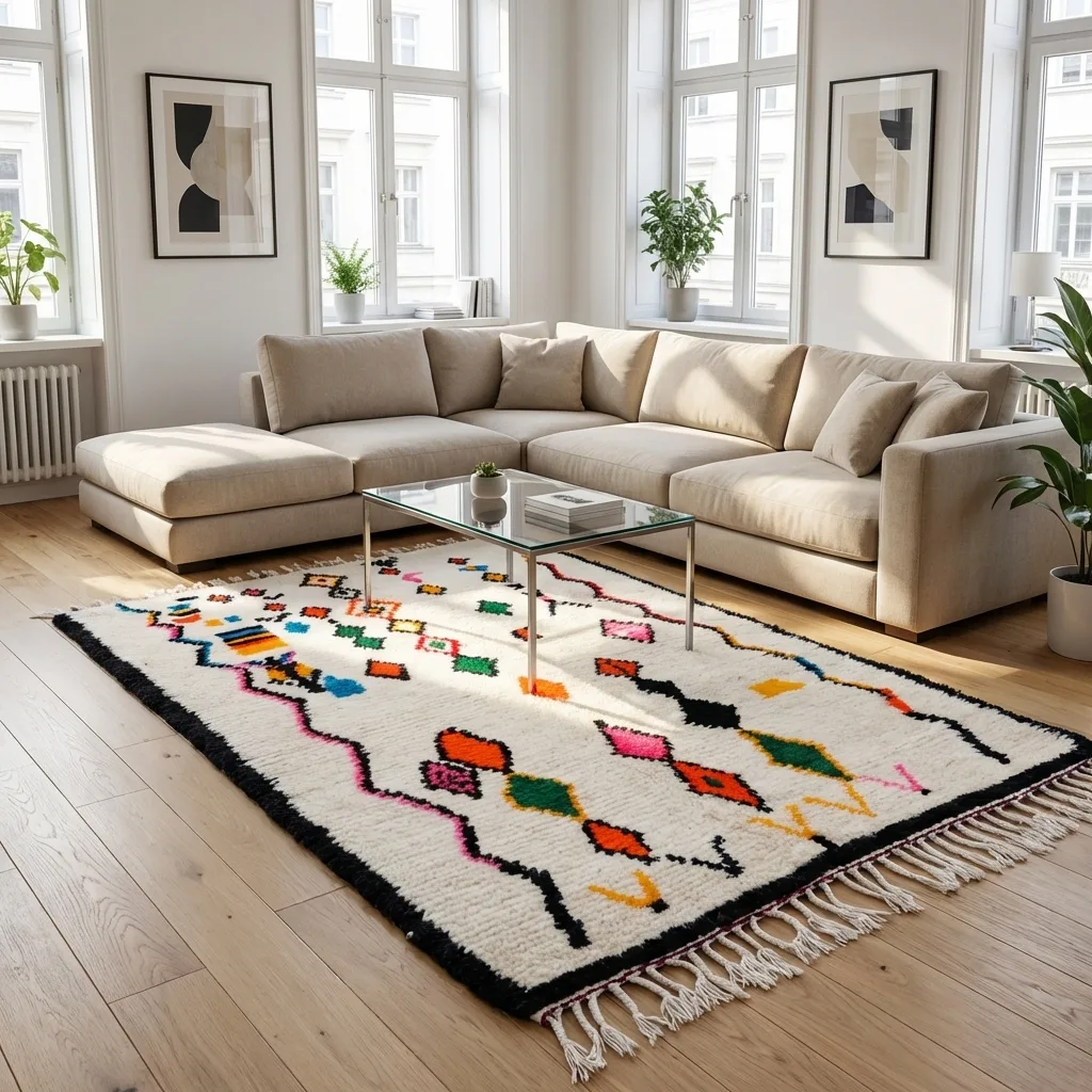 Tapis berbère Azilal — Guirlande Sauvage en situation