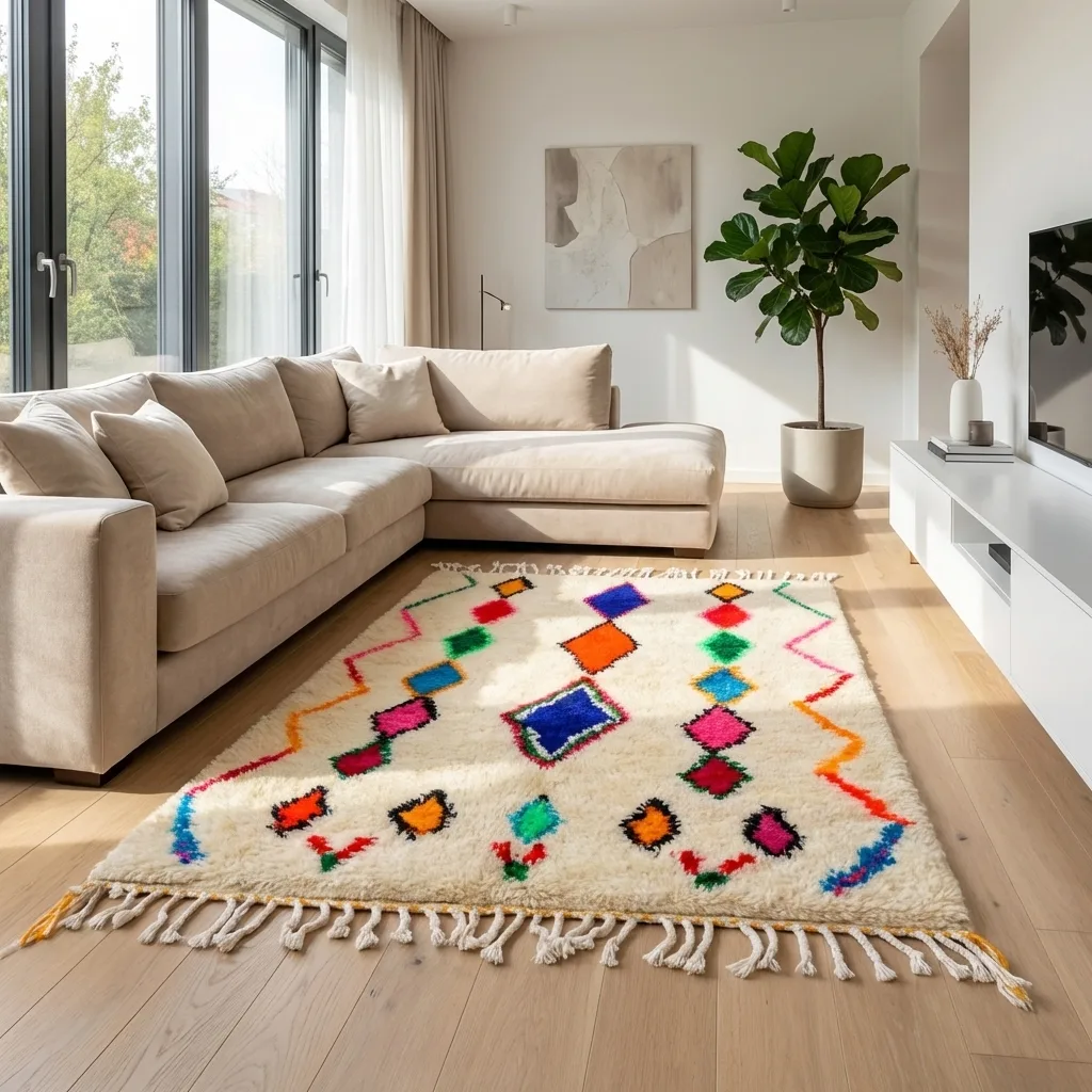 Tapis berbère Azilal — Diamants Joyeux en situation