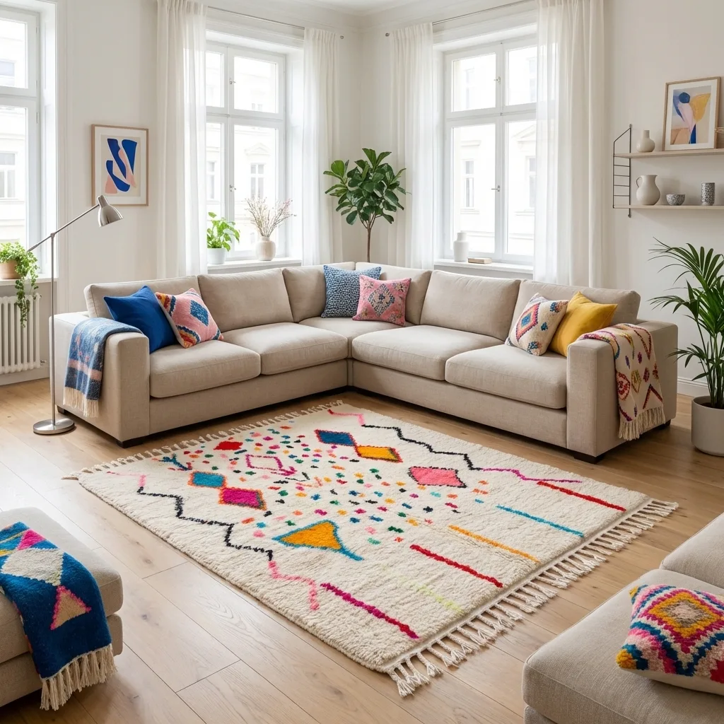 Tapis berbère Azilal — Éclats de Fête en situation