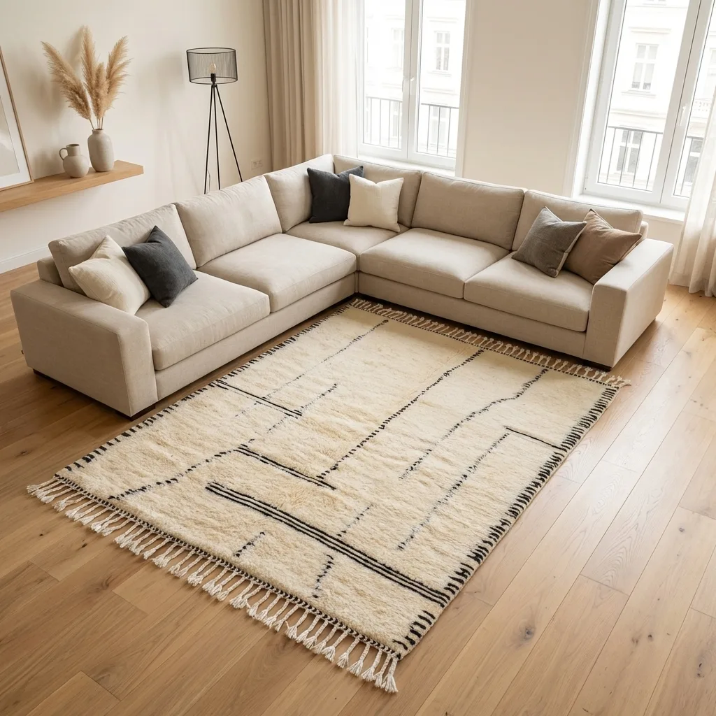 Tapis berbère Beni Ouarain — Traits d'Encre en situation