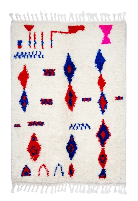 Tapis berbère Azilal — Indigo et Pourpre