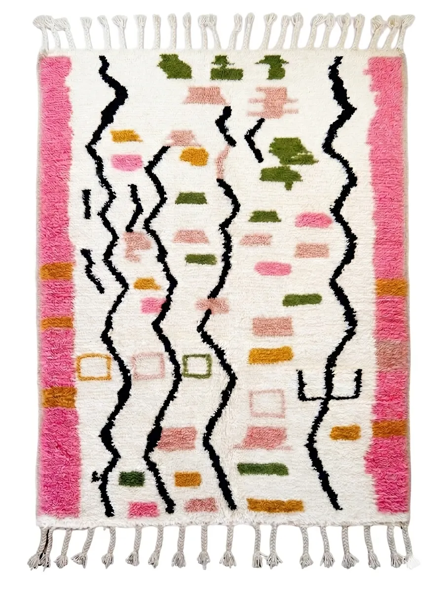 Tapis berbère coloré Azilal — Jardins Rose et Vert