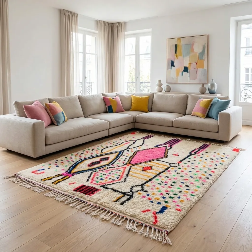 Tapis berbère Azilal — Éclats de Joie en situation