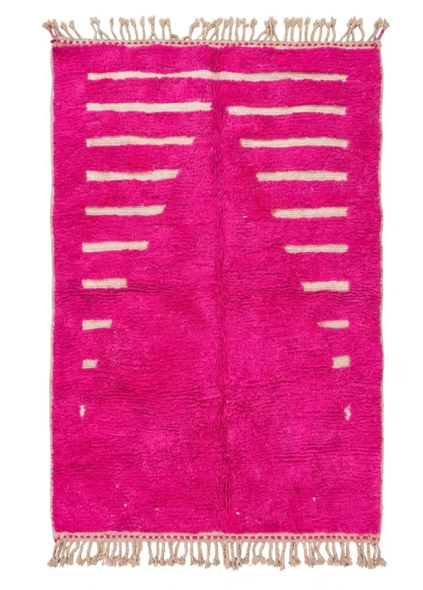 Tapis berbère Beni Ouarain — Feu Fuchsia