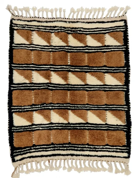 Tapis berbère Mrirt — Damier Cannelle