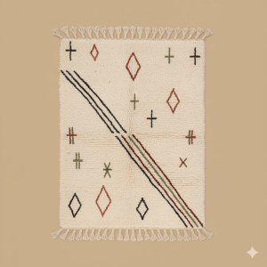 Tapis berbère Beni Ouarain– Tapis marocain élégant en laine fait main (160x250 cm)