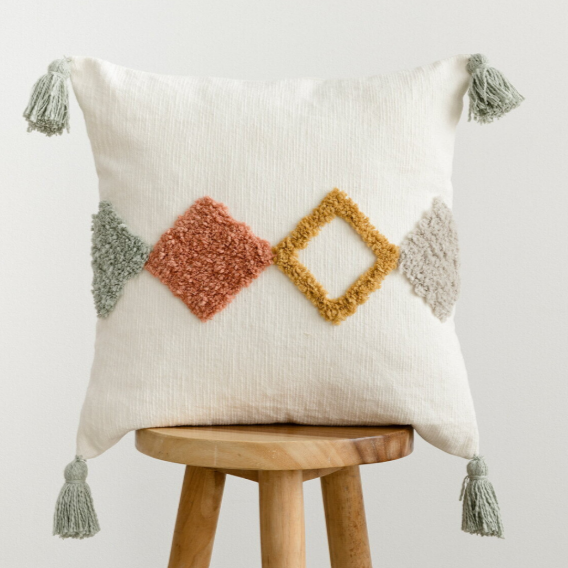 Coussin berbère en laine fait main (45x45 cm)