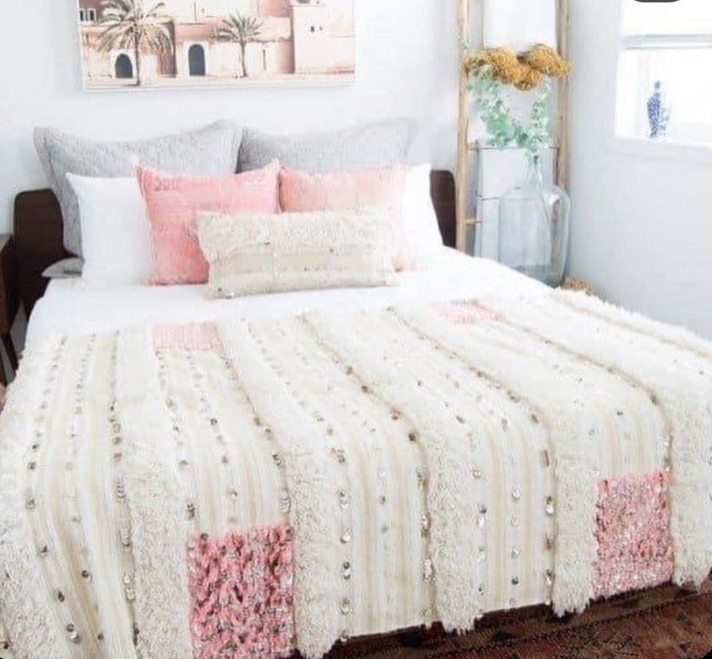 Plaid berbère en laine fait main (300x200 cm)