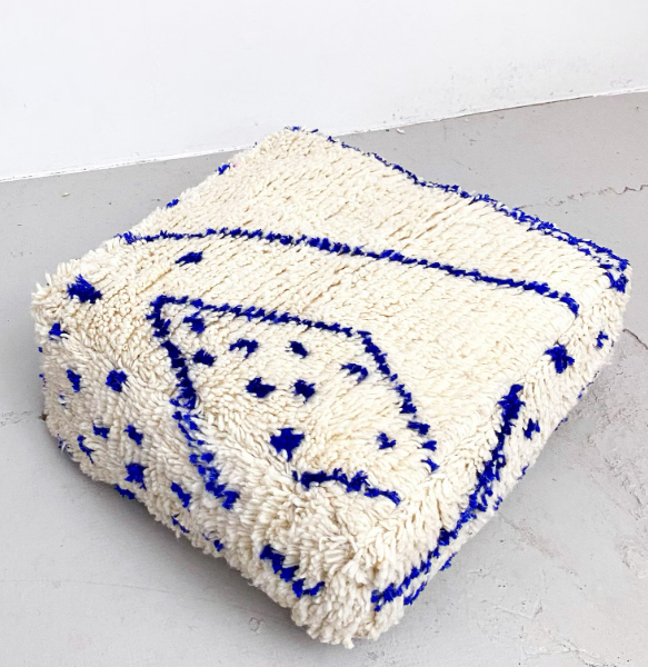 Pouf berbère en laine fait main (60x60 cm)